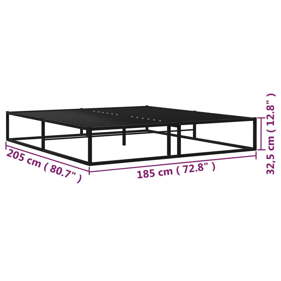 Bedframe Metaal Zwart 180 x 200 cm