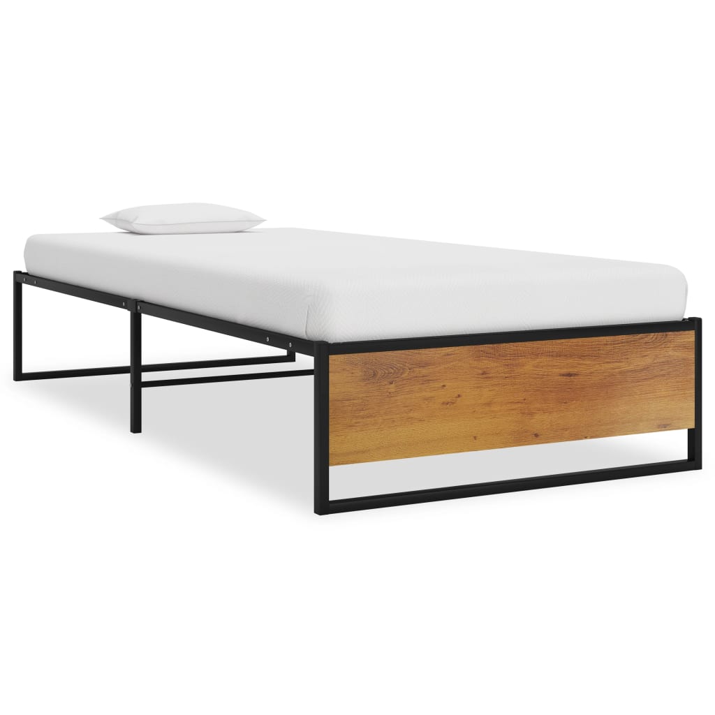 Bedframe Metaal Zwart 90 x 200 cm