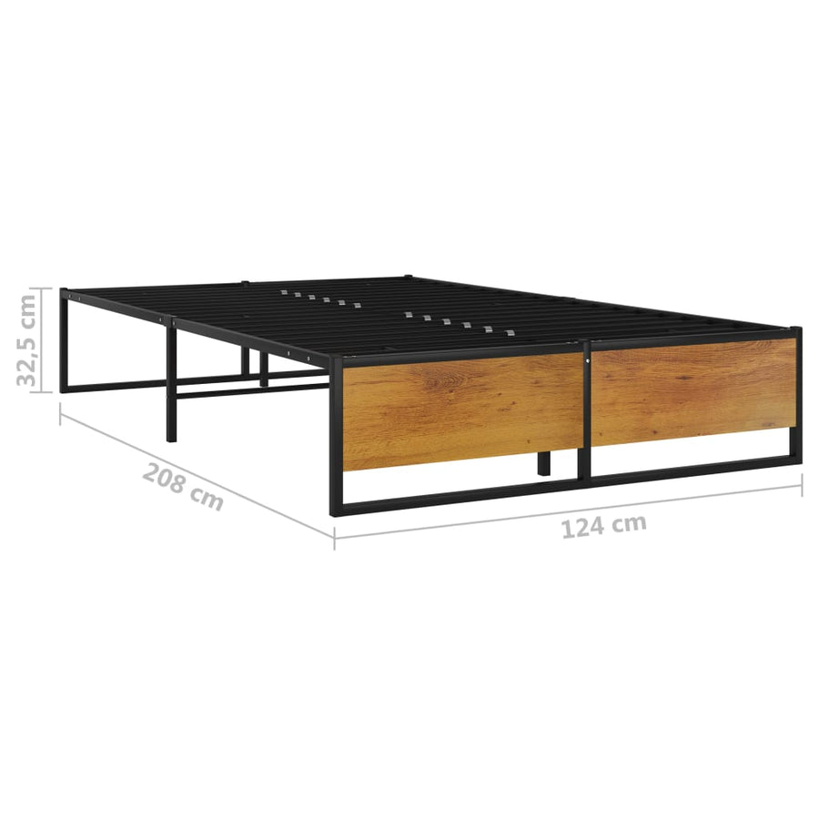 Bedframe Metaal Zwart 120 x 200 cm