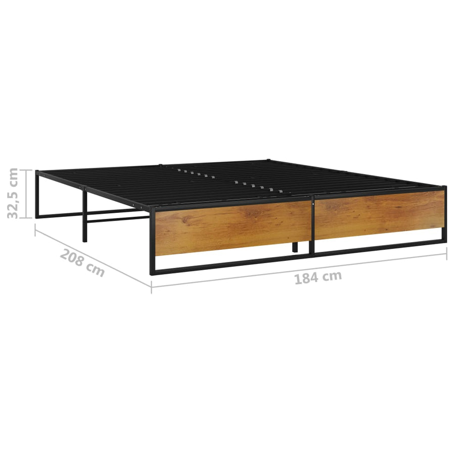 Bedframe Metaal Zwart 180 x 200 cm