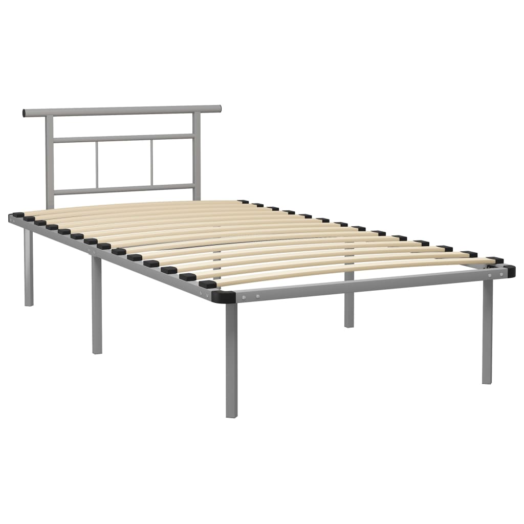 Bedframe Metaal 100 x 200 cm Grijs