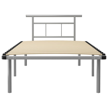 Bedframe Metaal 100 x 200 cm Grijs