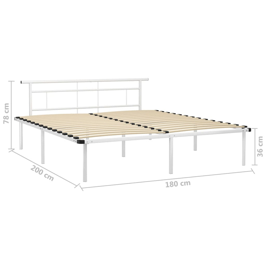 Bedframe Metaal 180 x 200 cm Wit