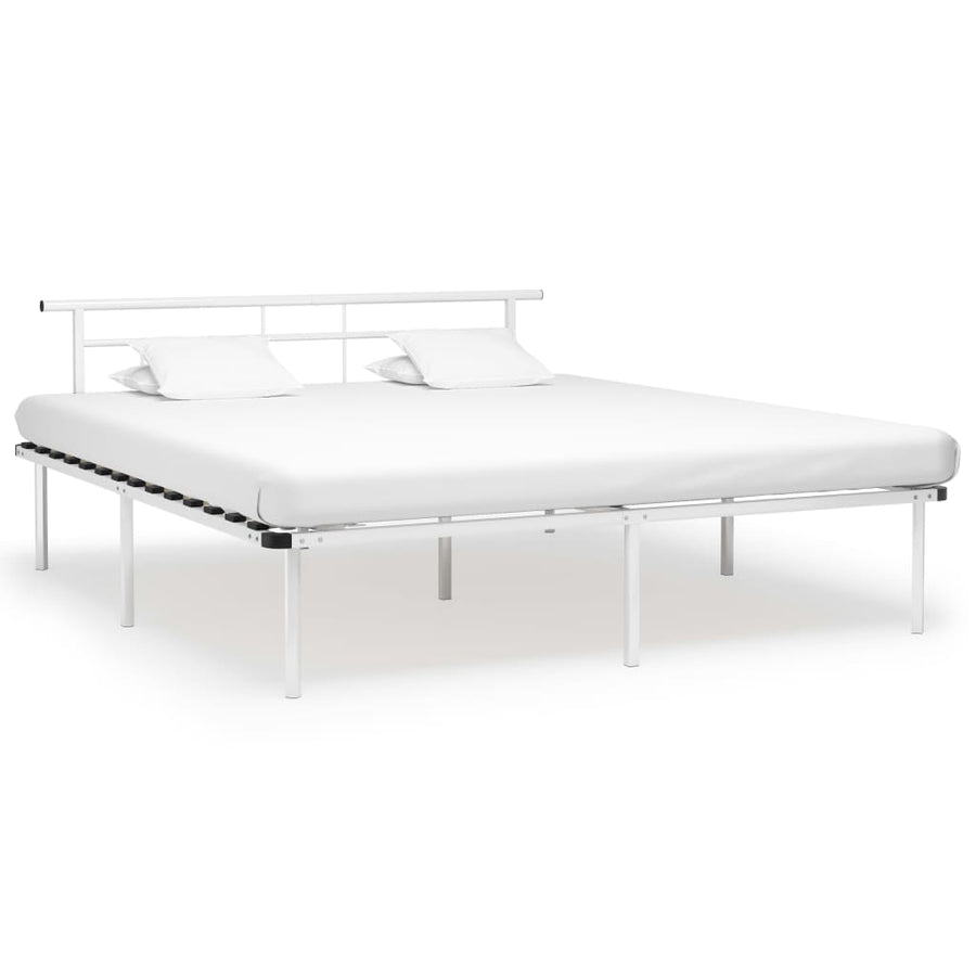 Bedframe Metaal 200 x 200 cm Wit