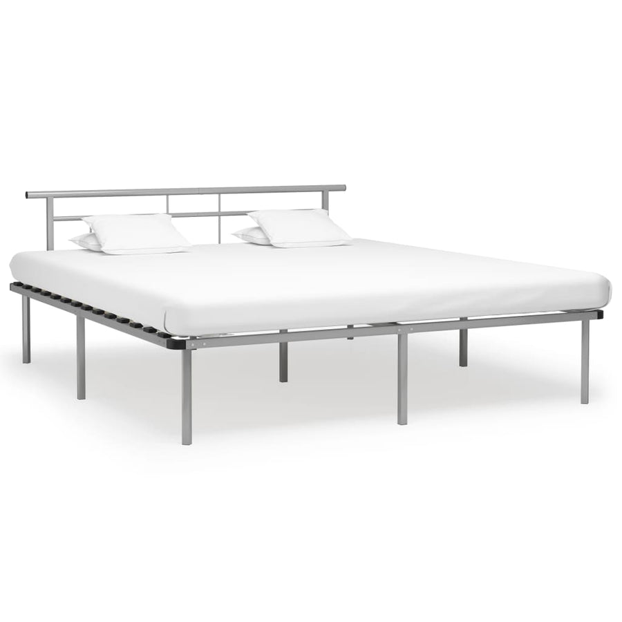 Bedframe Metaal 200 x 200 cm Grijs
