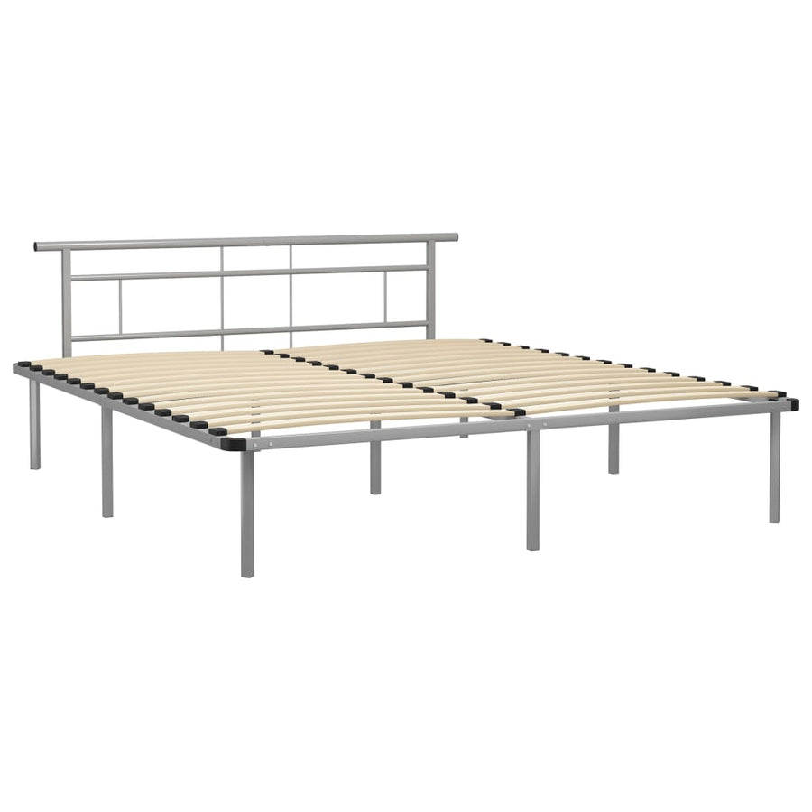 Bedframe Metaal 200 x 200 cm Grijs