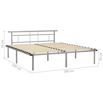Bedframe Metaal 200 x 200 cm Grijs