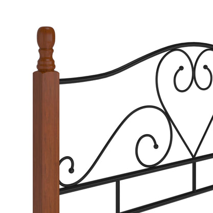 Bedframe Metaal Zwart 120 x 200 cm black and dark wood