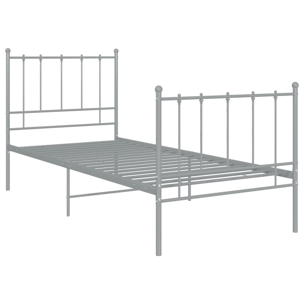 Bedframe Metaal 100 x 200 cm Grijs