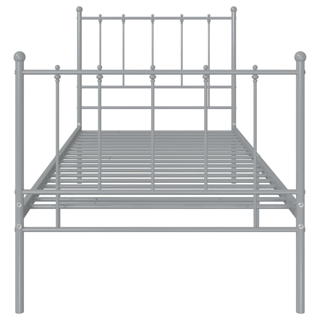 Bedframe Metaal 100 x 200 cm Grijs