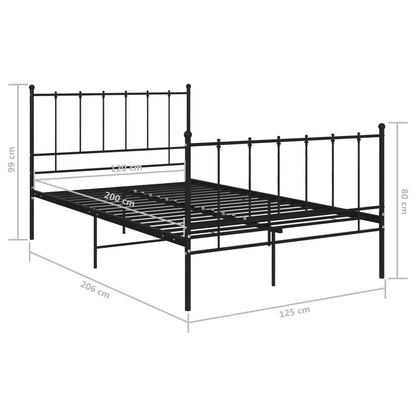 Bedframe Metaal 120 x 200 cm Zwart