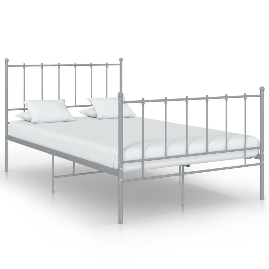 Bedframe metaal grijs 120x200 cm 120 x 200 cm Grijs