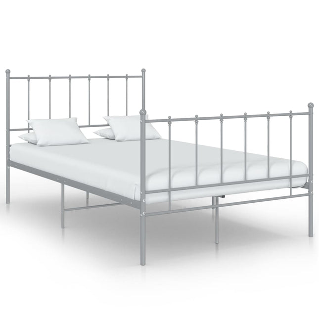 Bedframe metaal grijs 120x200 cm 120 x 200 cm Grijs