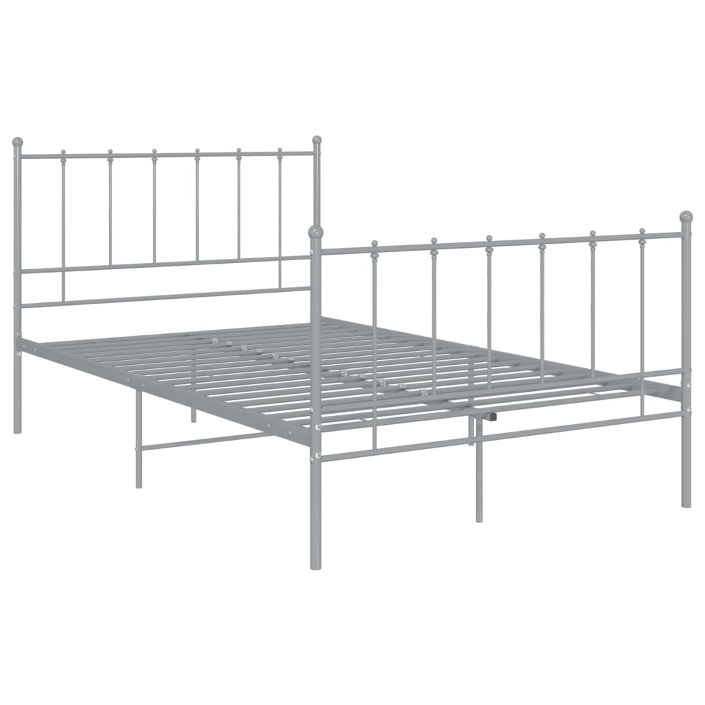 Bedframe metaal grijs 120x200 cm 120 x 200 cm Grijs
