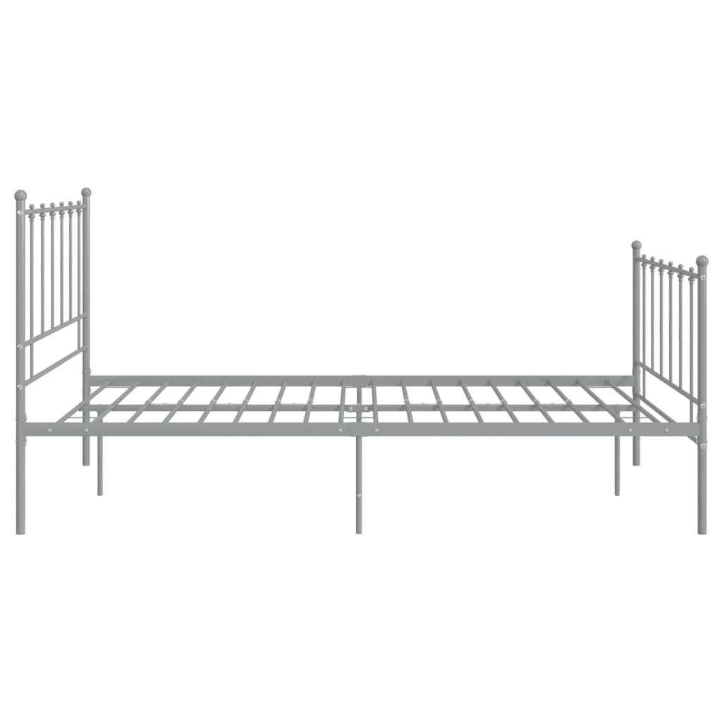 Bedframe metaal grijs 120x200 cm 120 x 200 cm Grijs