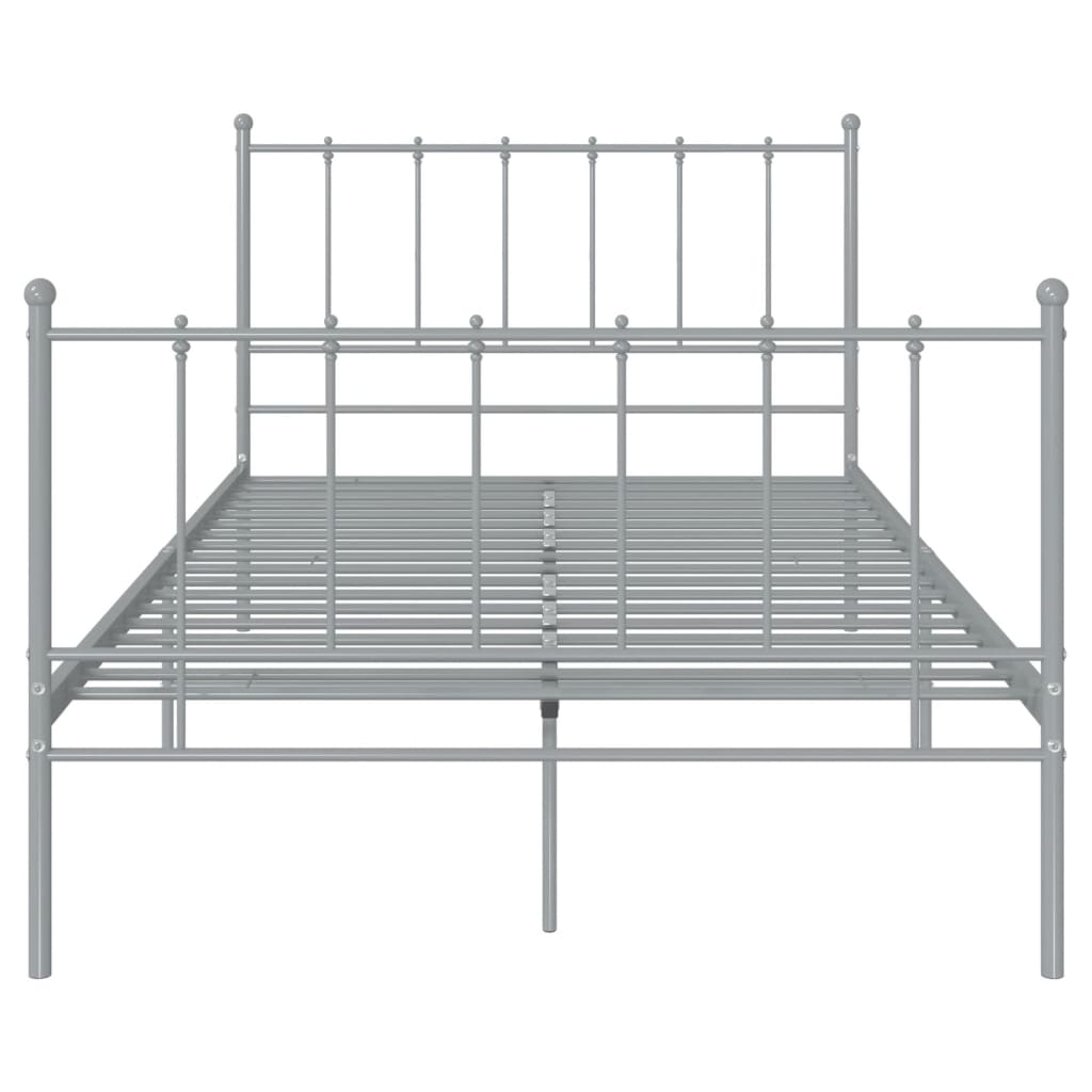 Bedframe metaal grijs 120x200 cm 120 x 200 cm Grijs