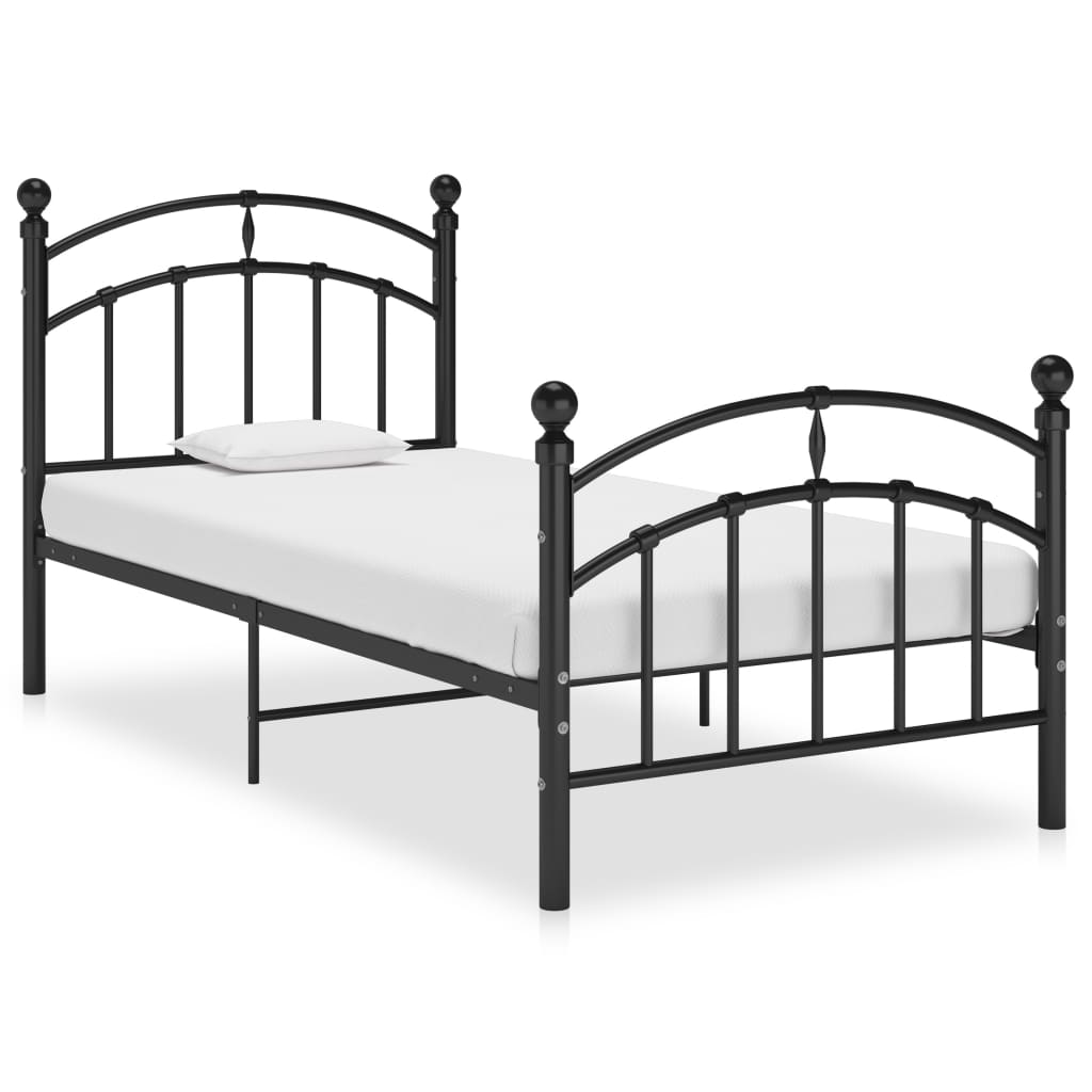 Bedframe Metaal 100 x 200 cm Zwart