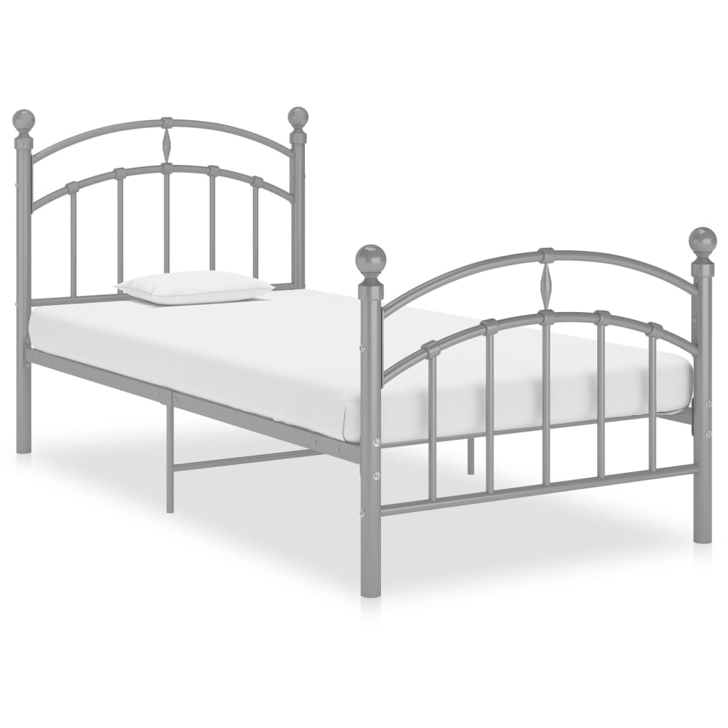Bedframe Metaal 100 x 200 cm Grijs