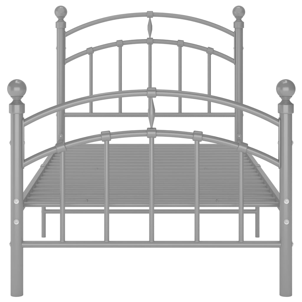 Bedframe Metaal 100 x 200 cm Grijs