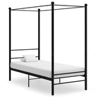 Canopy bed frame metal black 90x200 cm