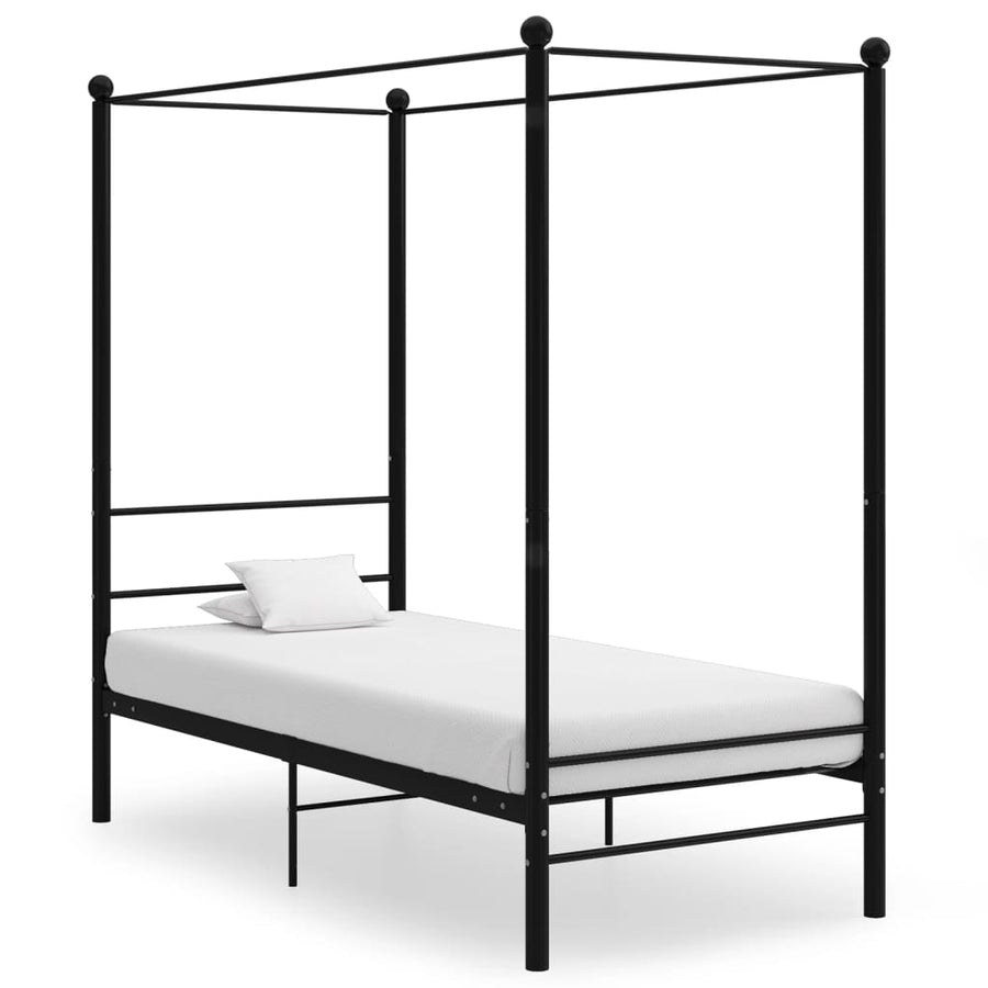 Hemelbedframe Metaal 90 x 200 cm Zwart