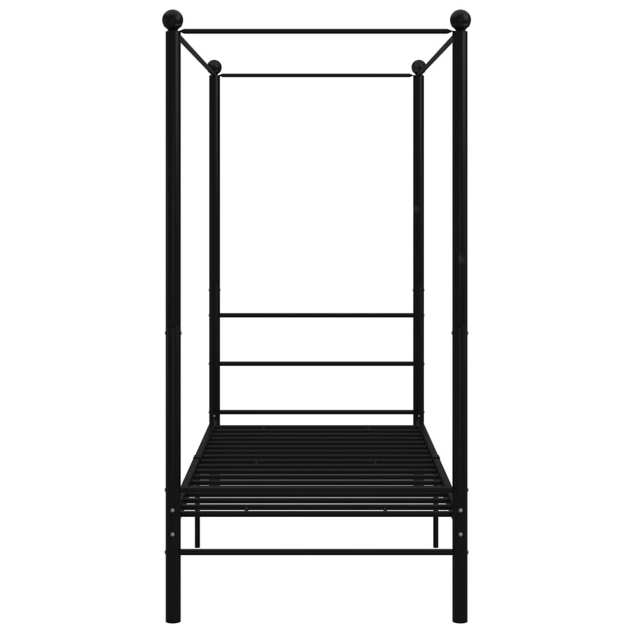 Hemelbedframe Metaal 90 x 200 cm Zwart