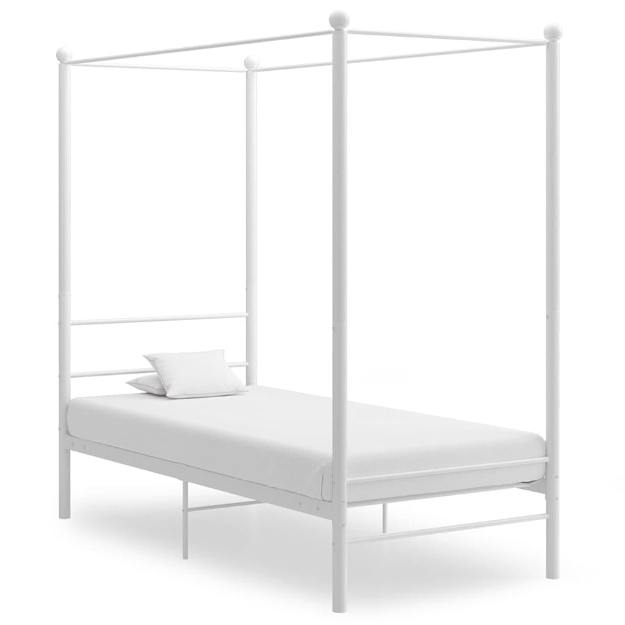 Hemelbedframe Metaal 90 x 200 cm Wit