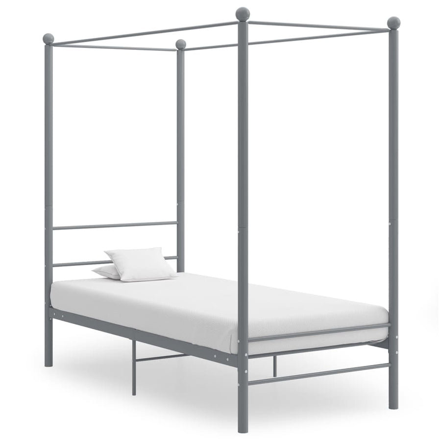 Hemelbedframe Metaal 90 x 200 cm Grijs