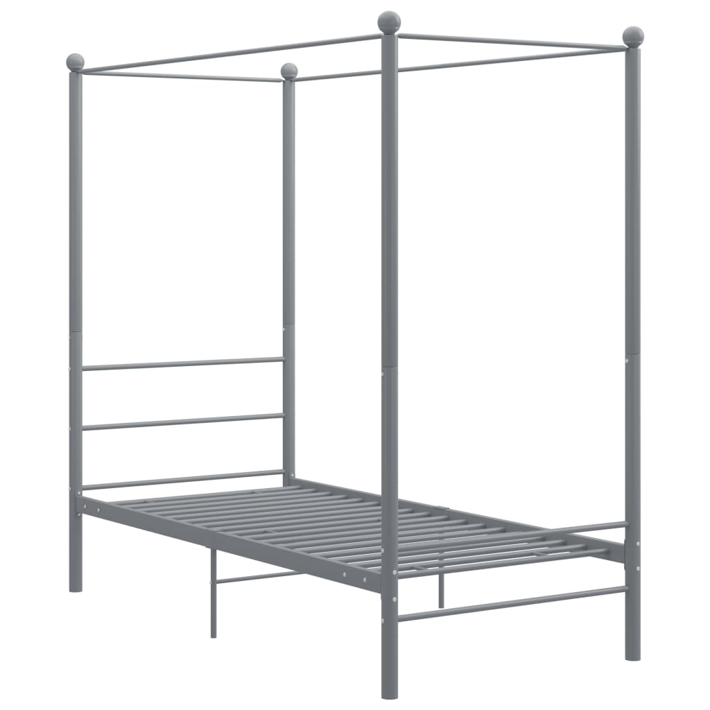 Hemelbedframe Metaal 90 x 200 cm Grijs