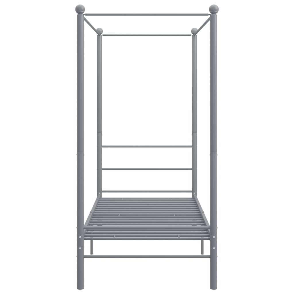 Hemelbedframe Metaal 90 x 200 cm Grijs