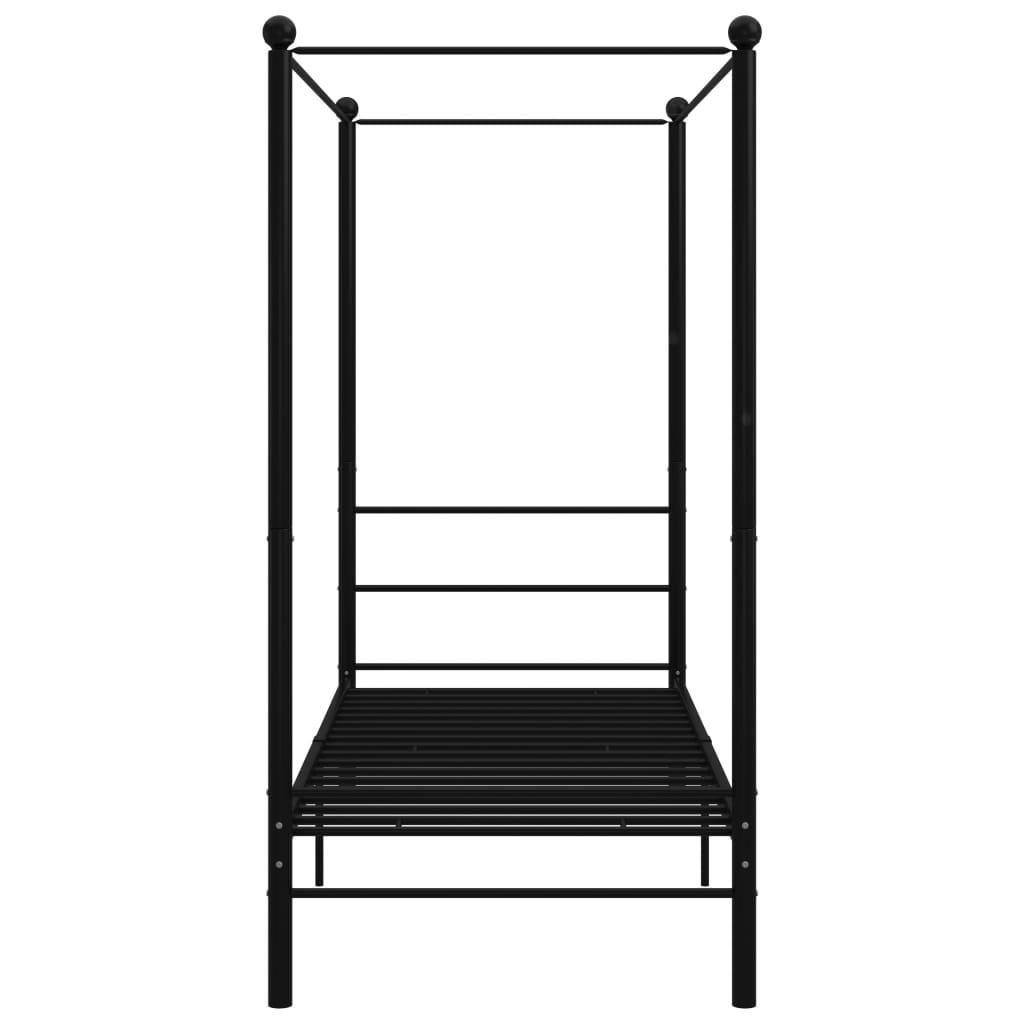 Hemelbedframe Metaal 100 x 200 cm Zwart