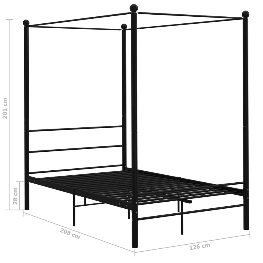 Hemelbedframe Metaal 120 x 200 cm Zwart