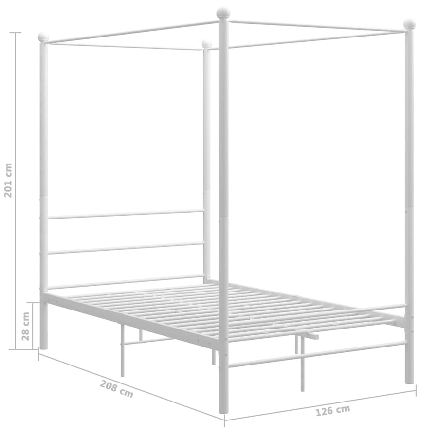 Hemelbedframe Metaal 120 x 200 cm Wit