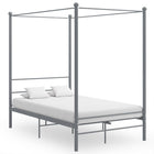 Hemelbedframe metaal grijs 120x200 cm