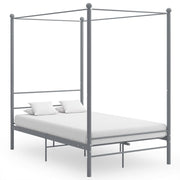 Canopy bed frame metal grey 120x200 cm