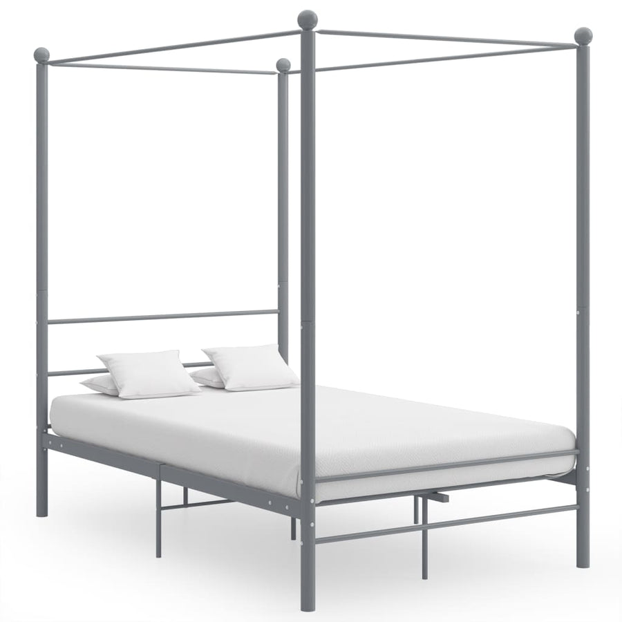 Hemelbedframe Metaal 120 x 200 cm Grijs