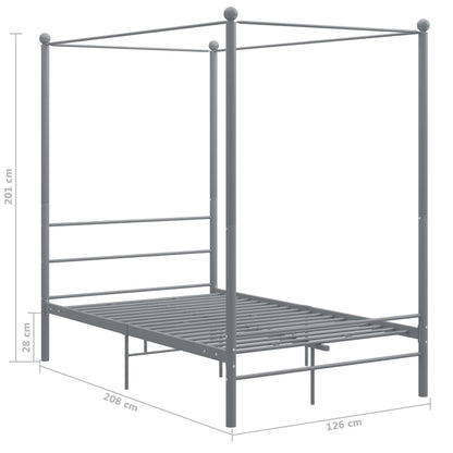 Hemelbedframe Metaal 120 x 200 cm Grijs