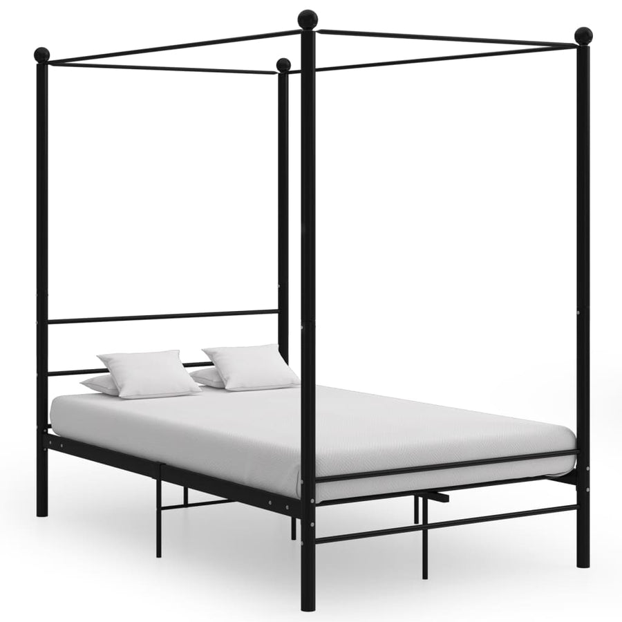 Hemelbedframe Metaal 140 x 200 cm Zwart