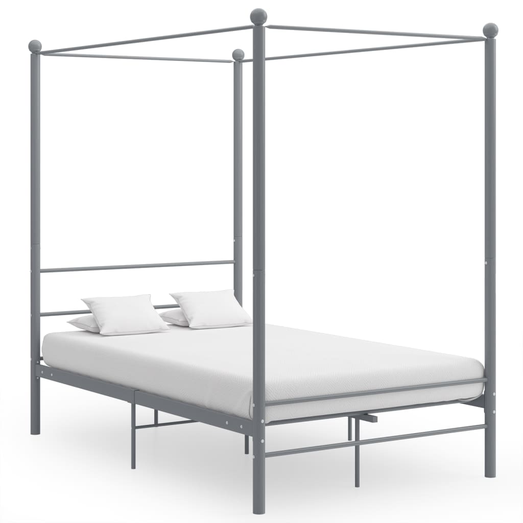 Hemelbedframe Metaal 140 x 200 cm Grijs