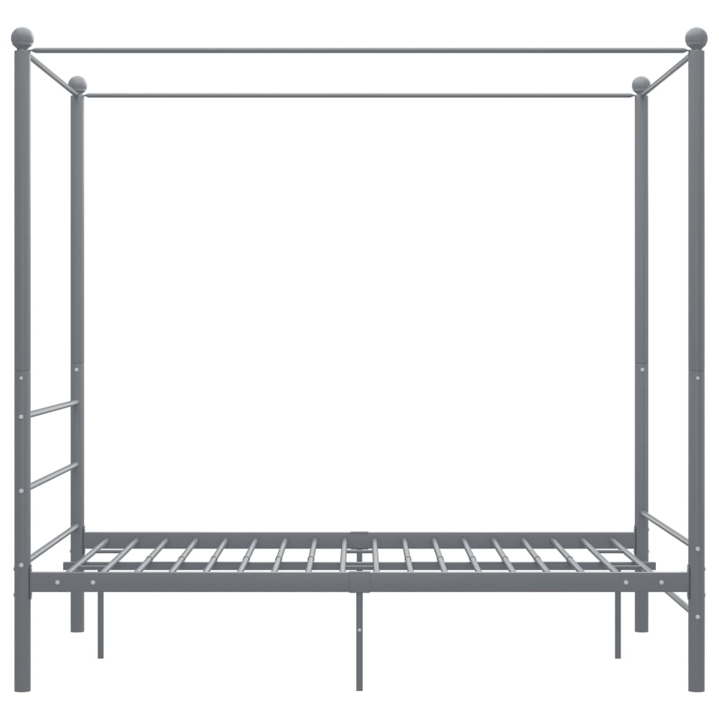 Hemelbedframe Metaal 140 x 200 cm Grijs
