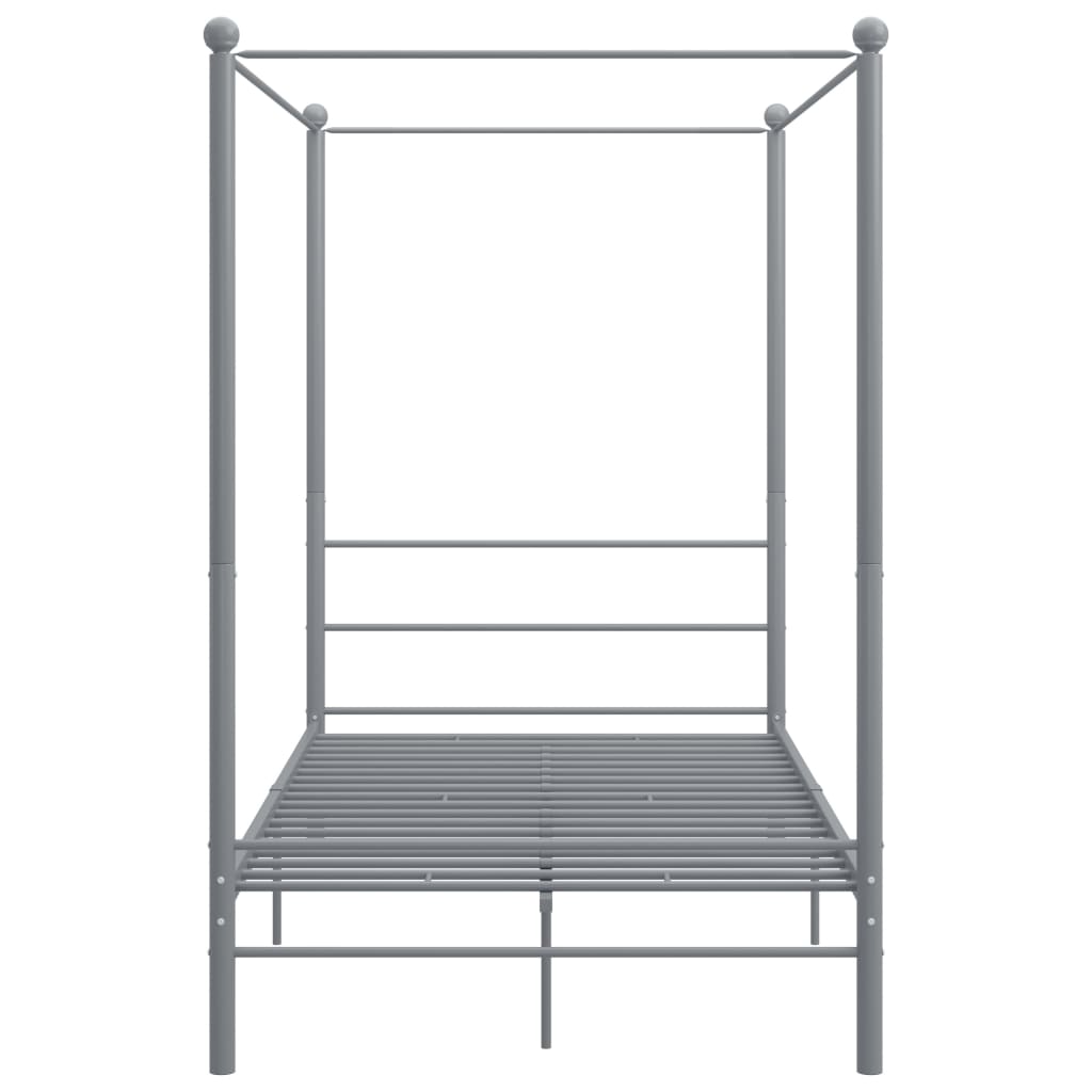 Hemelbedframe Metaal 140 x 200 cm Grijs