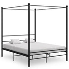 Hemelbedframe Metaal 160 x 200 cm Zwart