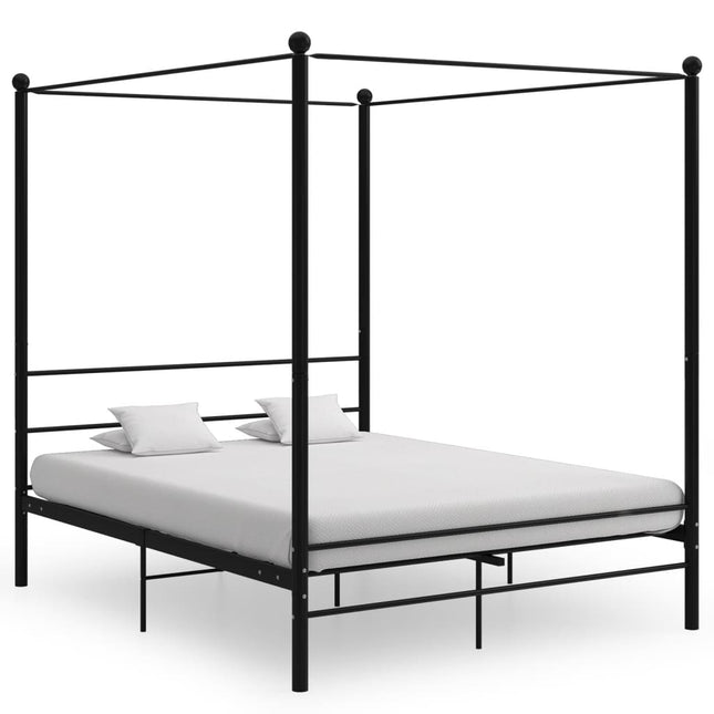 Hemelbedframe Metaal 160 x 200 cm Zwart