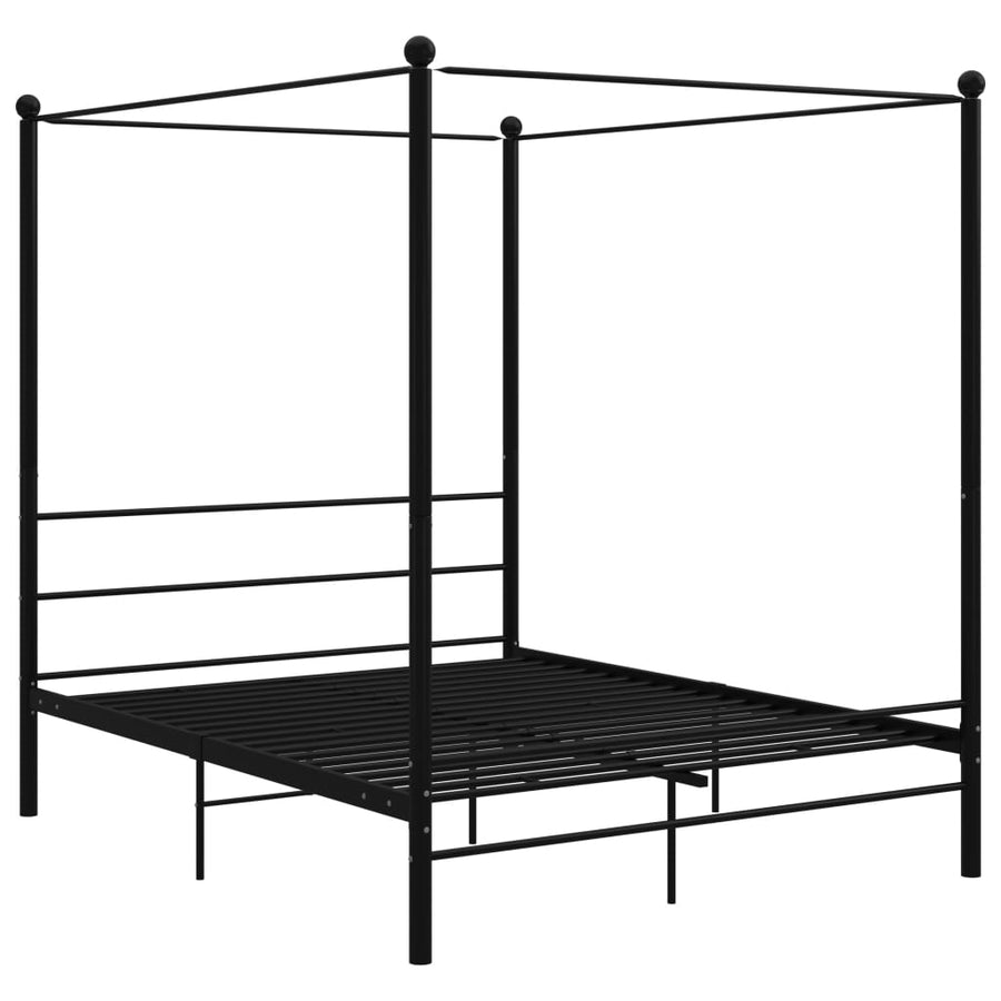 Hemelbedframe Metaal 160 x 200 cm Zwart