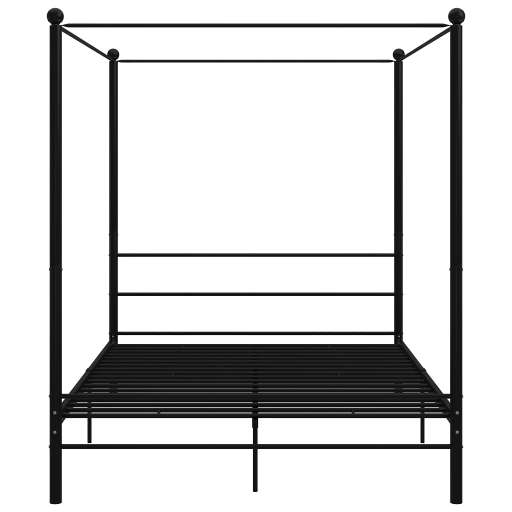Hemelbedframe Metaal 160 x 200 cm Zwart