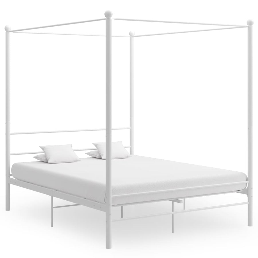 Hemelbedframe Metaal 160 x 200 cm Wit