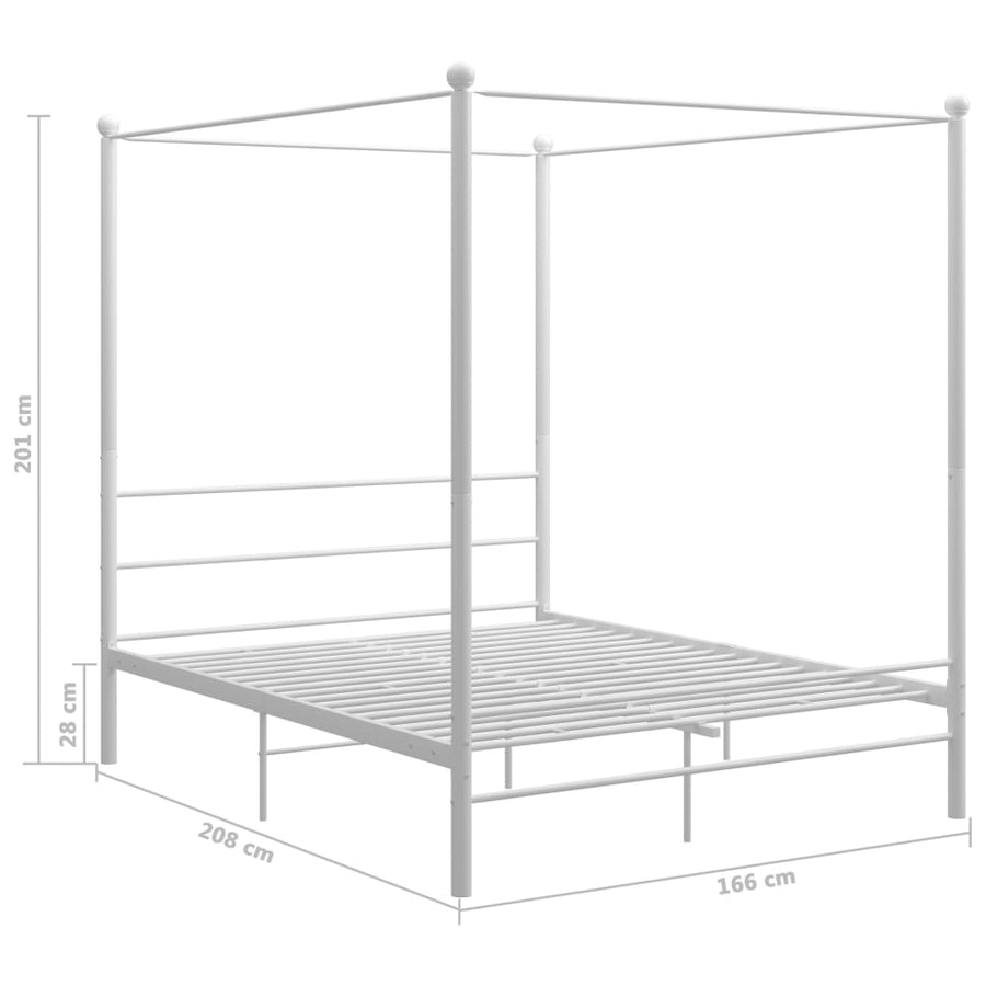Hemelbedframe Metaal 160 x 200 cm Wit