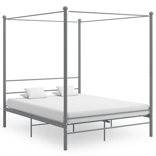 Hemelbedframe Metaal 160 x 200 cm Grijs