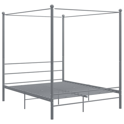 Hemelbedframe Metaal 160 x 200 cm Grijs