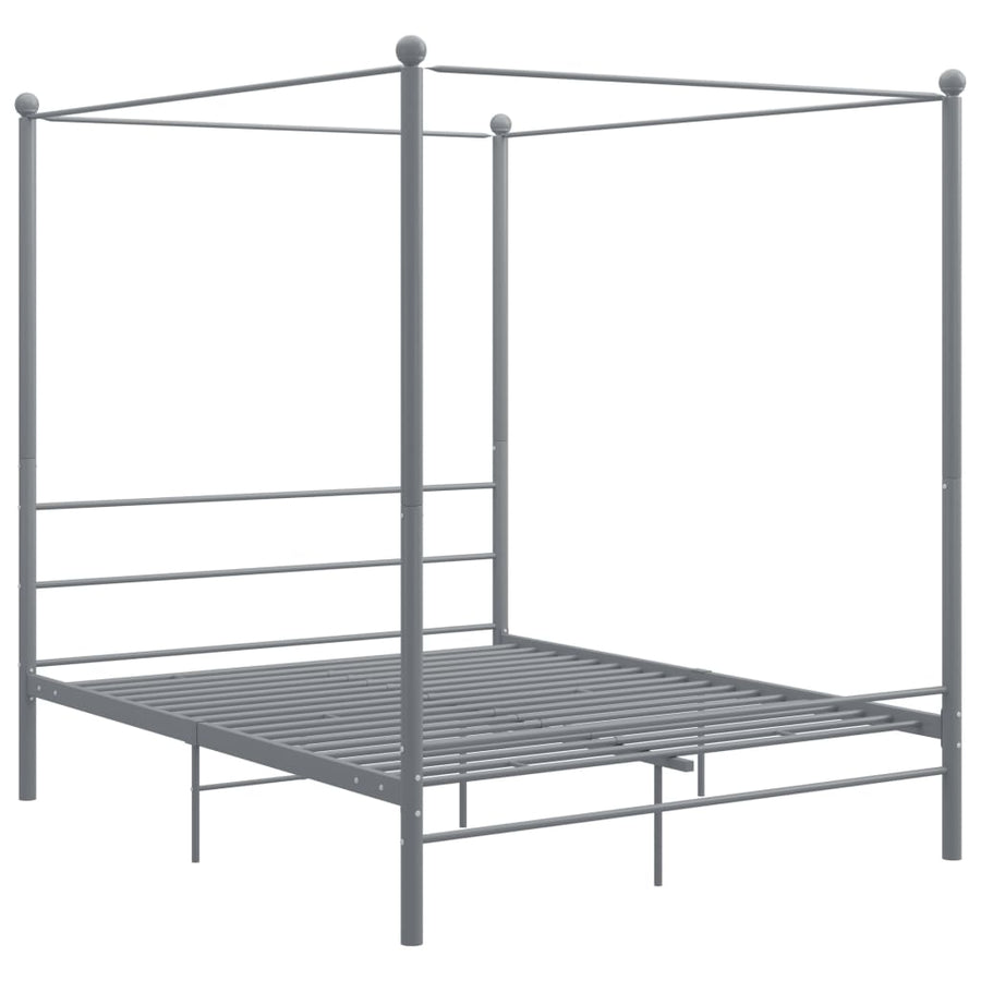 Hemelbedframe Metaal 160 x 200 cm Grijs